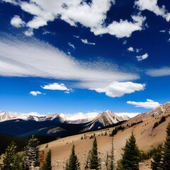 Rocky Mountains Under Blue Sky