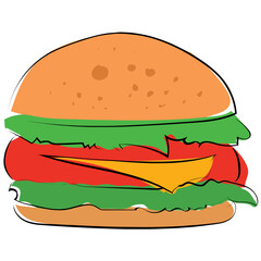 Burger Colored Vector Icon