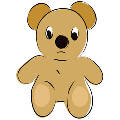 Teddy Hand Drawn Colored Vector Icon