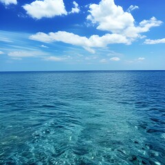 Fototapeta na wymiar Blue Sea Under Blue Sky 