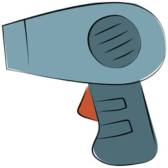 Obraz premium Hair Dryer Colored Sketchy Vector Icon