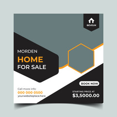 Home sale social media post banner template.
