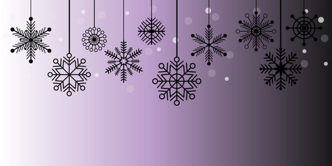Decorative winter background with snowflakes , snow, design elements