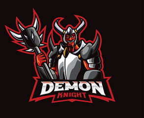 Devil knight mascot logo design