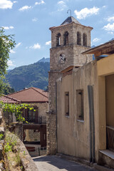 Fototapeta na wymiar View of the traditional village of Evrytania (Greece) on a sunny summer day