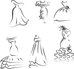 set of wedding dresses