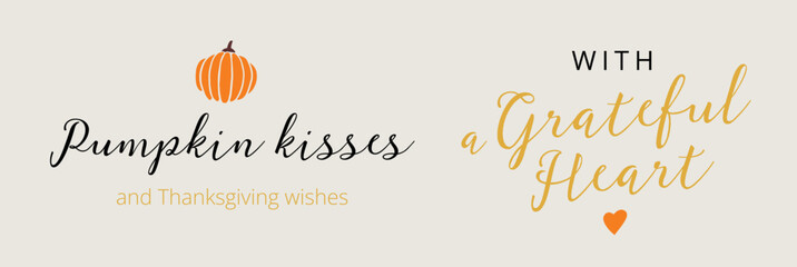 Happy Thanksgiving day. Set of Thanksgiving banners. Thanksgiving vector illustration
