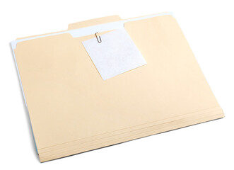 File Folder with Documents and Note