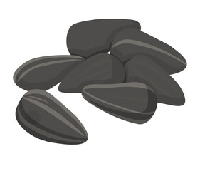 Isolated handful of sunflower seeds clipart