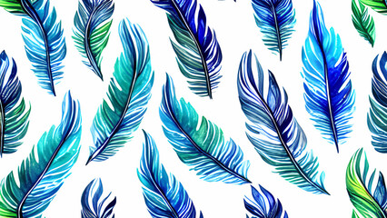 Water Color Paint Feather Background Pattern Drawing with Generative AI.