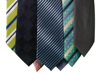 Colorful neck ties on white background