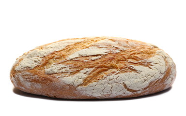 Loaf of wheat bread isolated on white 