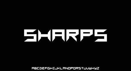 SHARPS Abstract Modern Alphabet Font. Typography urban style fonts for technology, digital, movie logo design. vector illustration