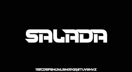SALADA Abstract Modern Alphabet Font. Typography urban style fonts for technology, digital, movie logo design. vector illustration