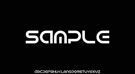 SAMPLE Abstract Modern Alphabet Font. Typography urban style fonts for technology, digital, movie logo design. vector illustration