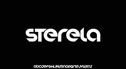 STERELA Abstract Modern Alphabet Font. Typography urban style fonts for technology, digital, movie logo design. vector illustration