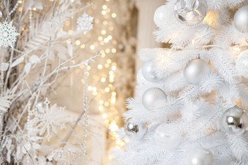Fototapeta na wymiar Beautiful New Year's decorations for celebrating the winter holiday
