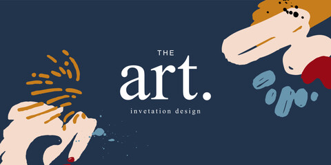 Minimalist design for wedding invitation card templates. Simple brush stroke backgrounds in vintage themes for greeting cards. Premium and elegance design graphic