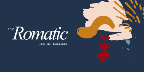 Minimalist design for wedding invitation card templates. Simple brush stroke backgrounds in vintage themes for greeting cards. Premium and elegance design graphic