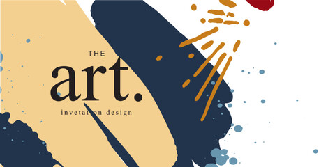 Minimalist design for wedding invitation card templates. Simple brush stroke backgrounds in vintage themes for greeting cards. Premium and elegance design graphic