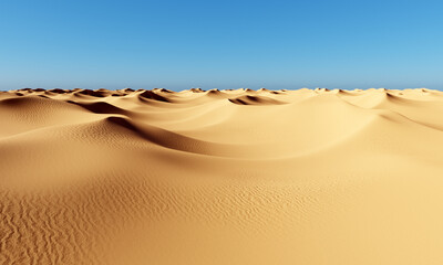 Desert landscape at daylight. 3D rendering.
