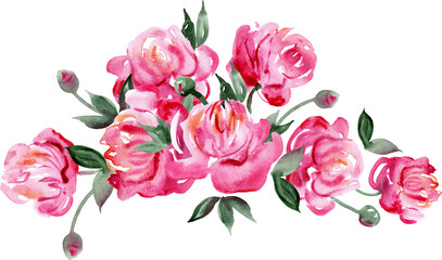 Pink peonies floral composition