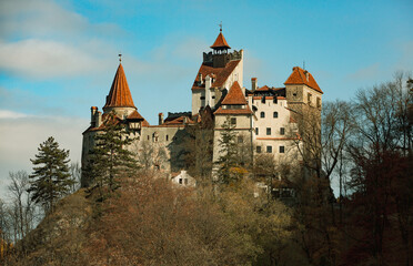 Bran Castle in Transylvania, one of the most famous medieval castles in the world. Bram Stoker used the fortress for the novel Dracula and Bran Castle as his residence.