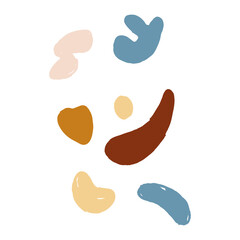 Abstract brush stroke ornament in vintage theme. Composition of simple stroke for copy space and design element. Set of minimalist design element