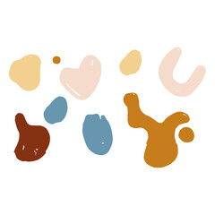 Abstract brush stroke ornament in vintage theme. Composition of simple stroke for copy space and design element. Set of minimalist design element