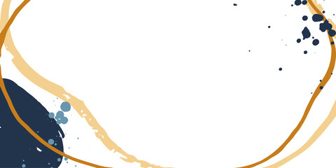 Minimalist brush stroke frame for wedding invitation in vintage and premium design.