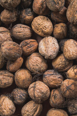 whole walnuts closeup grunge background