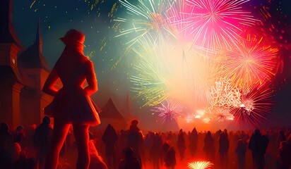 Fototapeta premium New year Firework