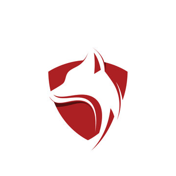 shield dog mascot logo