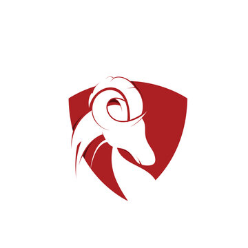 shield goat mascot logo