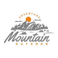 Mountain adventure outdoor explore badge logo