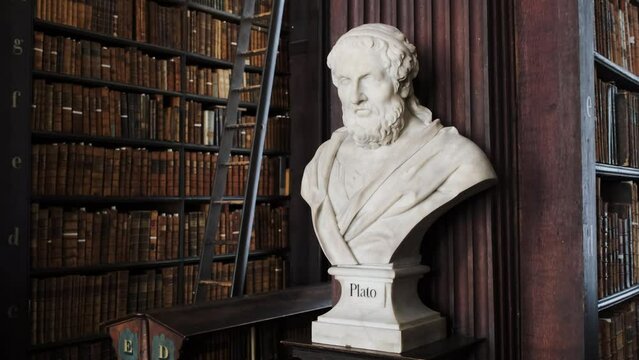 Marble Carved Bust Statue Of The Philosopher Plato