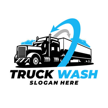 Truck wash logo design template