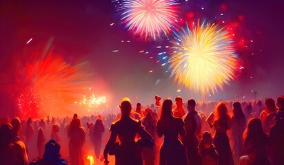 Fototapeta na wymiar firework new year