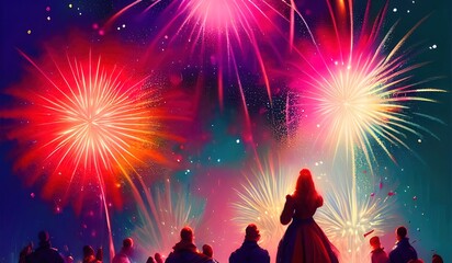 Obraz na płótnie Canvas firework new year