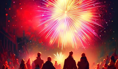 Fototapeta na wymiar firework new year