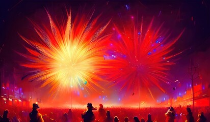 Fototapeta na wymiar Firework New Year 
