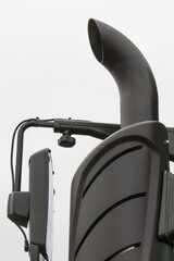 Exhaust pipe and mirror of truck or tractor. Reduction smoke in transportation