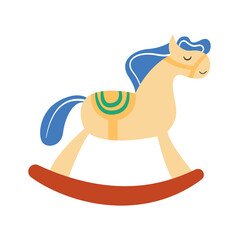 Toy horse character, illustration for children in cartoon style. illustration.