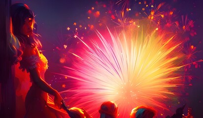 Fototapeta na wymiar Firework New Year 