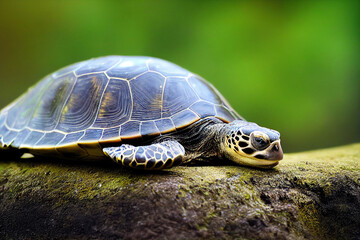 Obraz premium Turtle crawling on ground