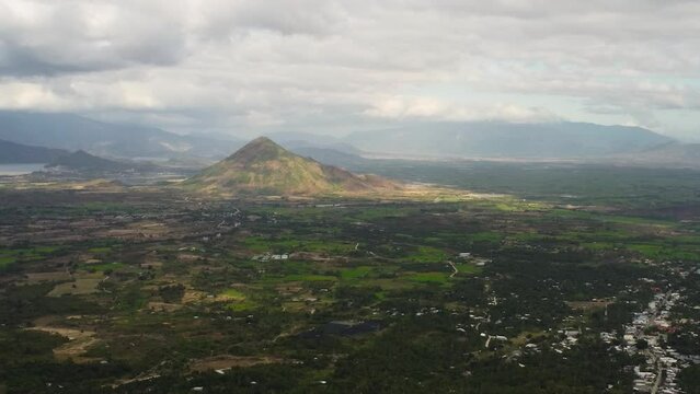 aerial zoom out of Cu Xa Da Nhim situated in Don Duong, Lam Dong, Vietnam

from this area
