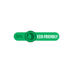 26% Eco-friendly green banner art template vector illustration. Ad banner tag for social media.