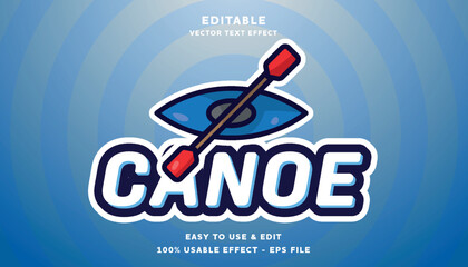 canoe editable logotype with modern and simple style, usable for logo or campaign title