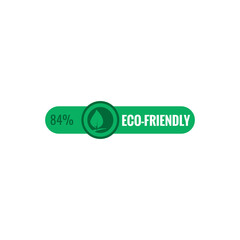 84% Eco-friendly green banner art template vector illustration. Ad banner tag for social media.