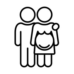 Couple, Marriage, Pregnant Icon Logo Design Vector Template Illustration Sign And Symbol Pixels Perfect